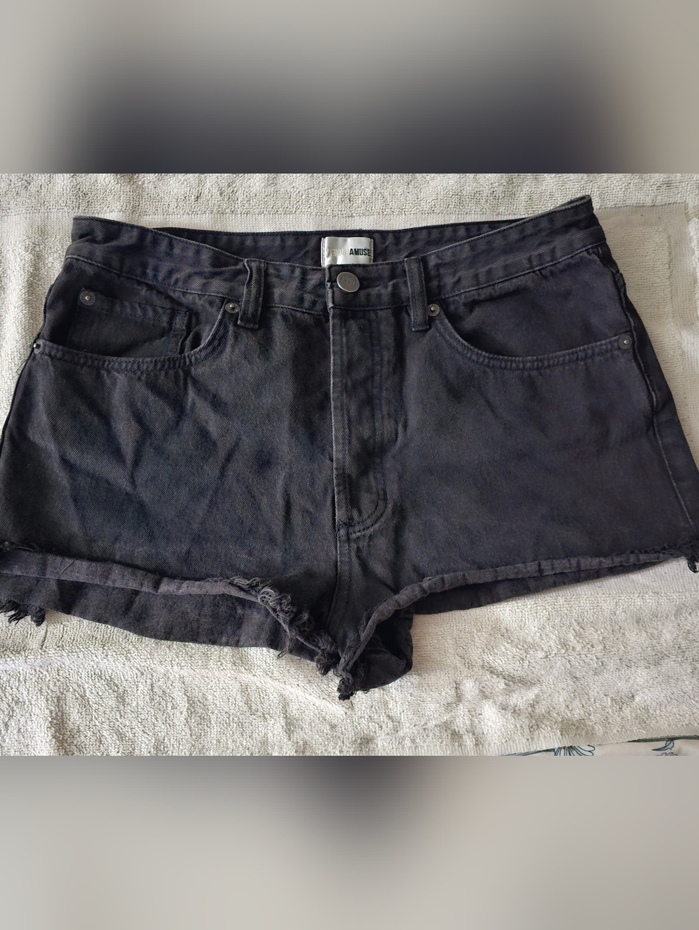 Muse Washed Black Denim Cutoff Shorts